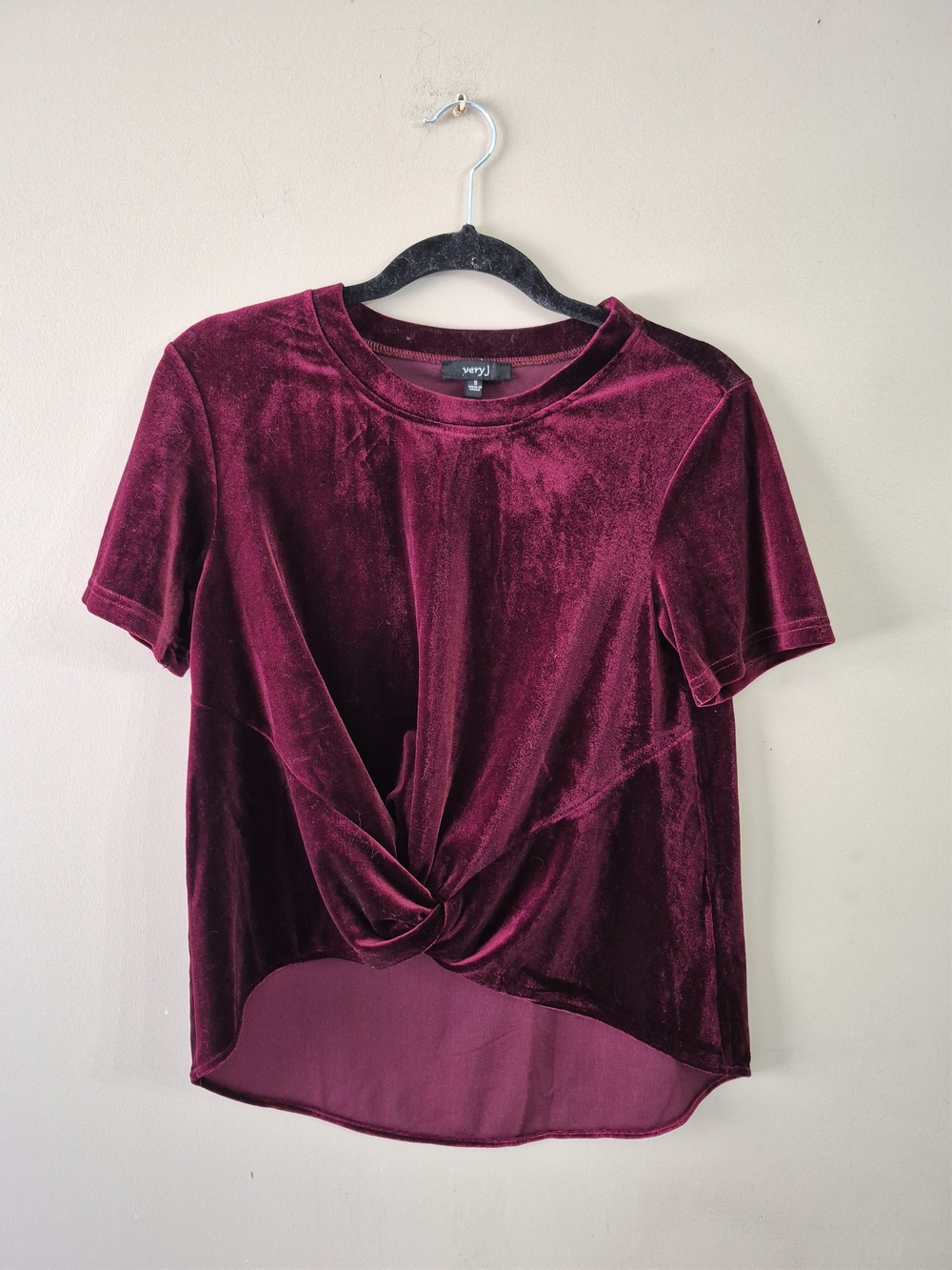 Velvet Top in Deep Burgundy - Picture 2 of 6